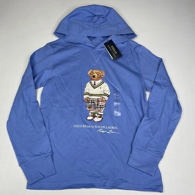 Polo Ralph Lauren мальчиков большой (14-16) Polo медведь синий футболка с капюшоном длинным рукавом - Изображение 1 из 4