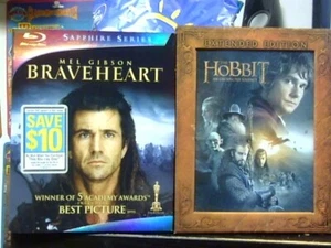 2 Blu-Ray + 2 DVD lot Action, Sci-Fi, Hobbit, Braveheart, Stargate, 6 discs - Picture 1 of 2