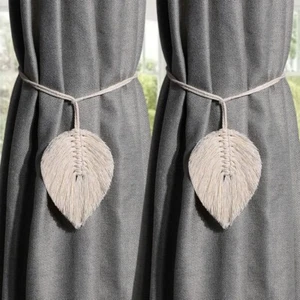 1/2 PCS Curtain Tie Backs Braided Cotton Rope Curtain & Voile Tiebacks Holdbacks - Picture 1 of 17