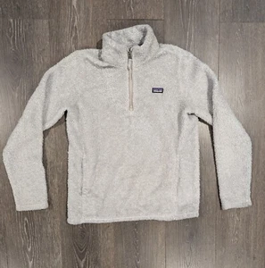 Patagonia Kids 1/4 Zip Los Gatos Fleece Fluffy Grey Warm Youth XXL 16-18 Sweater - Picture 1 of 6