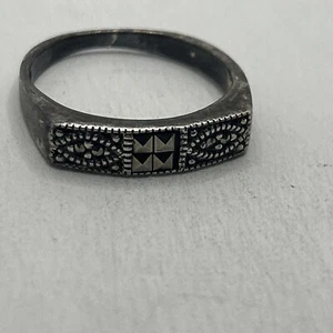 Vintage Sterling Silber Markasiten Ring Gr. 7,75, 925 - Bild 1 von 5