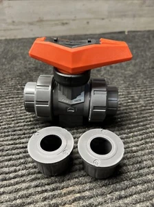 Gf Piping Systems 161546343 3/4" Socket Pvc Ball Valve Inline True Union - Picture 1 of 11
