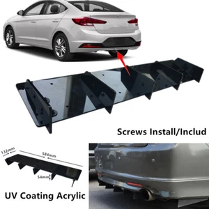 23x5" Fit For Hyundai Elantra 19-20 Rear Bumper Lower Diffuser Shark Fin Black - Imagen 1 de 11