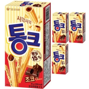 4X Orion Tonk trigo integral dulce chocolate crema relleno galletas bocadillo 45 g coreano - Imagen 1 de 18
