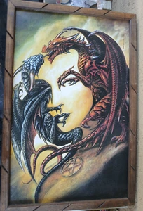 Vintage Print of "Morgan Theomachia" by Alchemy Apprx. 24" X 36" Fantasy Gothic - Picture 1 of 15