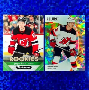 2017 Parkhurst Jesper Bratt Rookie #282 & 2023 Allure Yellow Taxi #60 - Picture 1 of 8