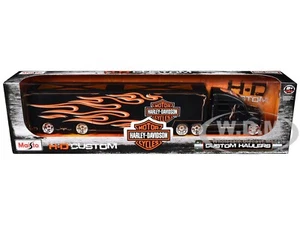 HARLEY DAVIDSON CUSTOM HAULER BLACK 1/64 DIECAST MODEL BY MAISTO 11516 - Picture 1 of 1
