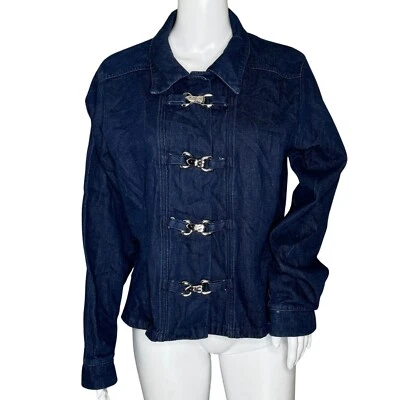Chaqueta Lew Magram Mujer Grande Azul Jean Clásica Denim Chaqueta Informal De Colección Foto 1 de 4