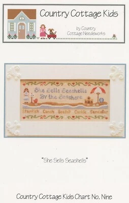 Country Cottage Kids She Sells Seashells Counted Cross Stitch Pattern New - Image 1 of 2
