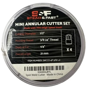 Punktschweißfräser-Set 4er-Pack, Schnittdurchmesser 1/2" S&F STEAD & FAST Bohrereinsatz - Bild 1 von 4