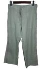 Johnny Was Wide Leg Pant S Small Green Embroidered Linen Cropped Trouser