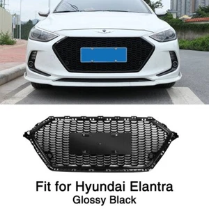 For Hyundai Elantra AD 2017 2018 Glossy Black Front Bumper Grille Honeycomb Mesh - Picture 1 of 9