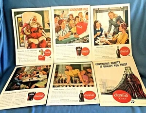COMPLETE SET OF 6 1947 COCA COLA ADS NATIONAL GEOGRAPHIC MAGAZINES - Picture 1 of 7