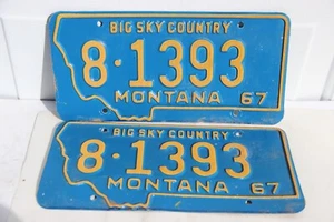 1967 Montana Autokennzeichen PAAR 8-1393 Fergus County Lewistown - Bild 1 von 6
