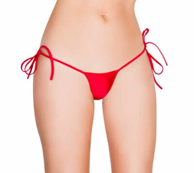 Red Low Rise Tie Side Bikini Bottom O/S 8 10 12 Roma Costume Clubwear Swimwear - Image 1 of 2