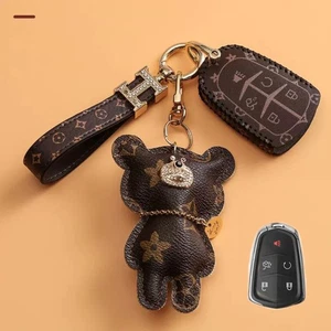 Remote Key Fob Cover Case for Cadillac CT4 CT5 ATS XT5 XT6 Shell with Key Holder - Picture 1 of 4