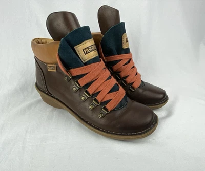 Pikolinos Boots Women Sz 35 Uruguay Hiking Lace-Up Ankle Leather Boots Outdoor - Image 1 of 4