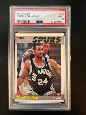 1987-88 Fleer #27 Johnny Dawkins RC PSA 9 Spurs - Image 1 of 2
