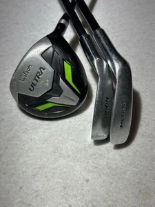 WILSON ULTRA JR BLK DRIVER JUNIOR'S FLEX HIGH LAUNCH GRAPHITE SHAFT RH AND IRON - Picture 1 of 22