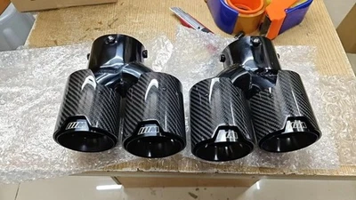 PARA BMW G20 M340i M440 2019-2025 FIBRA DE CARBONO ACERO INOXIDABLE CUÁDRUPLE ESCAPE SILENCIADOR PUNTA Foto 1 de 4