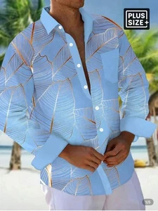 Mens Wrinkle Free Button Down Shirts Long Sleeve Regular Fit Beach Top ~ 2xl - Picture 1 of 9
