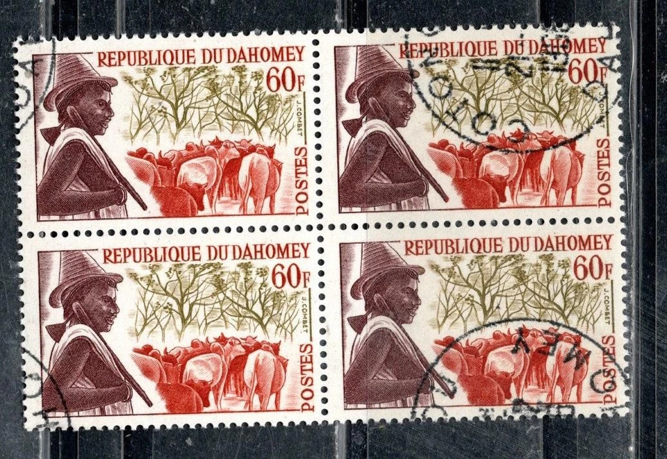 FRENCH FRANCE DAHOMEY STAMPS  BLOCK  USED LOT 883CK - Image 1 of 1