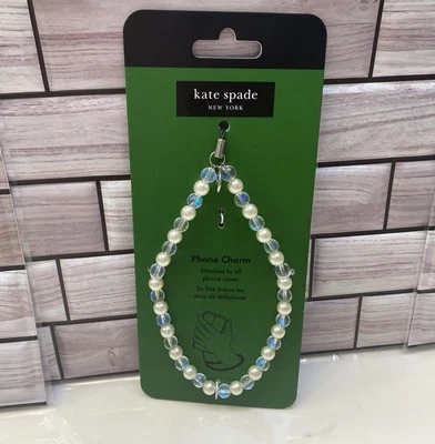 Kate Spade NY ❤️Shiny pearls and baby blue beads Phone Charm NWT *** - Image 1 of 4