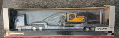 # NIB MOTORART SEMI TRACTOR TRAILER TRUCK VOLVO EXCAVATOR 1:87 DIECAST - Image 1 of 4