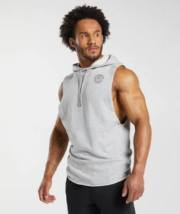 Gymshark Large Men’s Hoodie Sweater shirt Gray Cutoff  - Picture 1 of 3