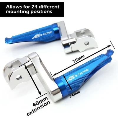 Clavijas delanteras plateadas ajustables MFP 40 mm para 1199 Panigale S R 12 13 14 15 16 Foto 1 de 4