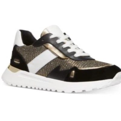 MICHAEL Michael Kors Monroe Zapatillas de Entrenamiento Negro Blanco Dorado talla 8.5 Foto 1 de 4