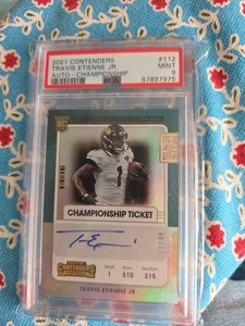 2021 Contenders Travis Etienne Jr Auto Championship #112  PSA 9 Jaguars - Picture 1 of 4