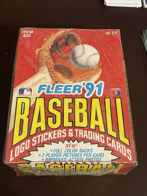 1991 Fleer Baseball Wax Box Factory Sealed In Plastic / Brand New / Pro-Visions - Image 1 of 4