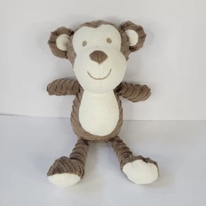 2016 Chick Pea Monkey Baby Plush Lovey Brown White Ribbed Stuffed Animal Toy 10" - Picture 1 of 10
