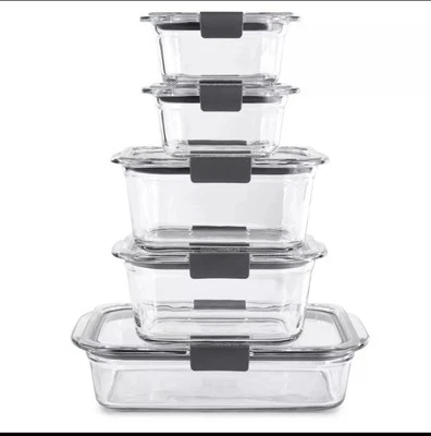 Plastic Rubbermaid Brilliance Food Storage Container Set. 14 Pieces Clear - Image 1 of 3