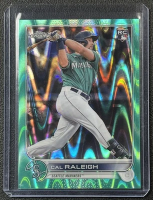 CAL RALEIGH 2022 TOPPS CHROME SONIC #149 ROOKIE AQUA RAYWAVE REFRACTOR RC 80/199 - Image 1 of 2
