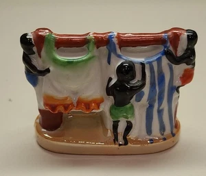 Soporte de palillo de dientes vintage Lusterware Americana "Tendedero" hecho en Japón - Imagen 1 de 1