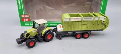 Landwirtschaft 1:87 Siku Farmer 1846 Claas Traktor mit Ladewagen OVP - Bild 1 von 4