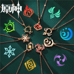 Collana Ciondolo Elementi Impatto Genshin Fasion Gioielli Unisex - Foto 1 di 19
