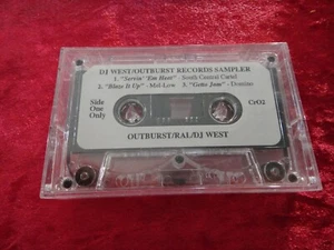 DJ WEST “OUTBURST RECORDS SAMPLER” CASSETTE SINGLE HIP HOP 90’S MEMORABILIA - Picture 1 of 2