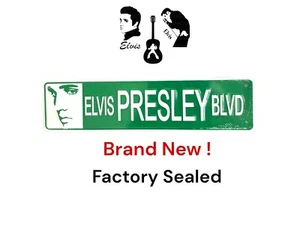 Elvis Presley Blvd Street Sign w/Silver Hologram Label Metal Factory Sealed New - Picture 1 of 4