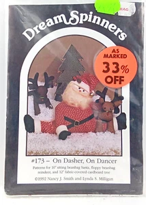 Dream Spinners On Dasher Uncut Sewing Pattern Doll Santa Reindeer Tree 173 Vtg - Picture 1 of 2