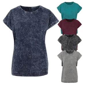 Build Your Brand Ladies Acid Washed Extended Shoulder Tee - Damen T-Shirt BY053 - Bild 1 von 10
