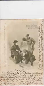 Künstler AK A. Ackermann München - Wintersport Gnädiges Fräulein Soldat 1898 - Bild 1 von 2