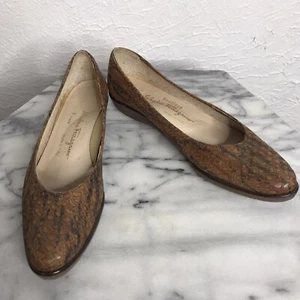 Salvatore Ferragamo Womens Boutique Reptile Print Loafers Slip On Shoes 8.5 SS - Picture 1 of 12