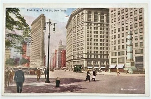Alte Postkarte Flacheisen Gebäude Fifth Ave in 23rd St. NY Wm J. Grab wert - Bild 1 von 3