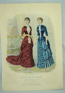 REVUE DE LA MODE HANDKOLORIERT JAHR 1882 NR.567 rarität gazette de la famille - Bild 1 von 2