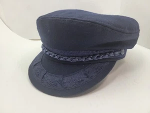 AEGEAN NAVY WOOL GREEK FISHERMAN CAP MADE IN GREECE CAPTAIN CAP - Picture 1 of 6
