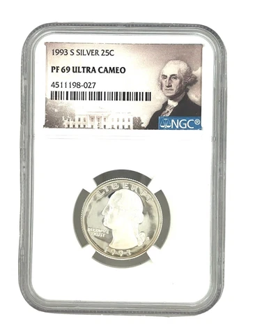 1993 S Silver Proof Washington Quarter - NGC PF 69 Ultra Cameo Cover
