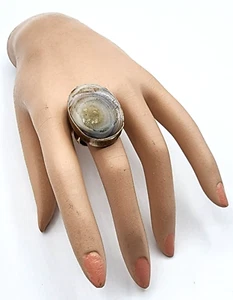 Vintage Sterlingsilber Conchine Achat Druzy Größe Statement Ring Größe 10 + - Bild 1 von 6
